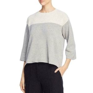 Eileen Fisher Lofty Cashmere Colorblock Sweater L